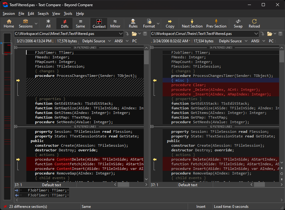 Beyond Compare 文字比較界面